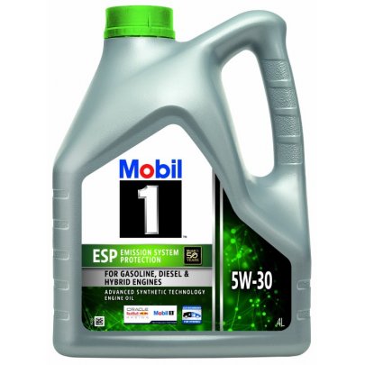 Синтетическое моторное масло 5W30 MOBIL1 ESP 4L (Fiat 9.55535-S3 / MB 229.31 / MB 229.51 / MB 229.52 / OPEL OV0401547-D30 / OPEL OV0401547-G30 / VW 504.00 / VW 507.00) MB5W30M1ESP4 MOBIL (США)