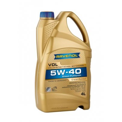 Синтетичне моторне масло 5W40 Cleansynto 4L (VW 505.00 / MB 229.3 / OPEL LL-B-025 / GM LL-B-025 / BMW LL-98 / MITSUBISHI / NISSAN / TOYOTA) VDLSAE5W404L RAVENOL (Германия)