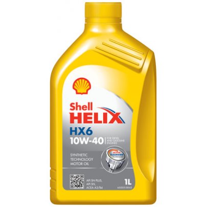 Синтетичне моторне масло 10W40 HELIX HX6 1L (MB 229.3 / RENAULT RN 0700 / VW 502.00 / VW 505.00) HELIXHX610W401L SHELL (Нідерланди)