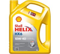 Синтетичне моторне масло 10W40 HELIX HX6 4L (MB 229.3 / RENAULT RN 0700 / VW 502.00 / VW 505.00) HELIXHX610W404L SHELL (Нидерланды)