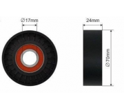 Ролик натягувача ременя генератора (70x24мм, двигун: BSE, BSF) Volkswagen Passat B6 / Фольксваген Пассат Б6 1.6FSI 2005-2010 1697 CAFFARO (Польща)