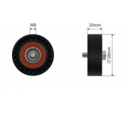 Ролик натягувача ременя генератора (58x20мм, двигун: CDGA) Volkswagen Passat B6 / Фольксваген Пассат Б6 1.4TSI 2005-2010 RNKAU037 NTY (Польща)