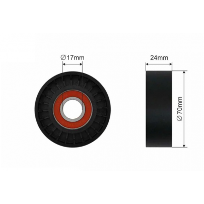 Ролик натягувача ременя генератора (70x24мм) Volkswagen Passat B6 / Фольксваген Пассат Б6 2.0TFSI 2005-2010 28800 CAFFARO (Польща)