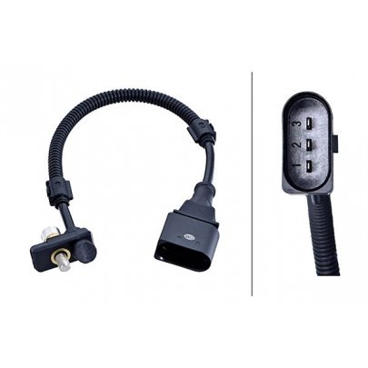 Датчик положення колінвалу (3 контакта, двигун: BLF) Volkswagen Passat B6 / Фольксваген Пассат Б6 1.6FSI 2005-2010 6PU009168-761 HELLA (Німеччина)