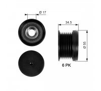 Шкив генератора Volkswagen Passat B6 / Фольксваген Пассат Б6 1.4TSI 2005-2010 OAP7090 GATES (Бельгия)