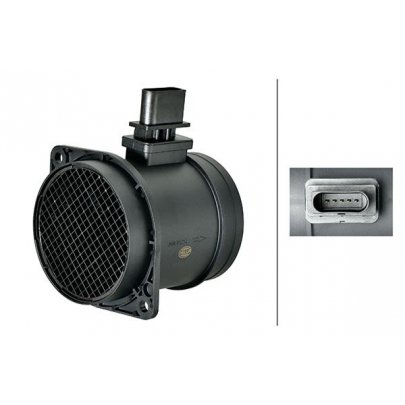 Расходомер воздуха (5 контактов, модуль) Volkswagen Passat B6 / Фольксваген Пассат Б6 3.2FSI / 3.6FSI 2005-2010 8ET358166-551 HELLA (Германия)