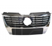 Решітка радіатора (хром, з отворами під парктроніки)  Volkswagen Passat B6 / Фольксваген Пассат Б6 2005-2010 7407990 FPS (Тайвань)