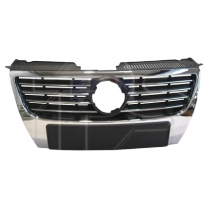 Решітка радіатора (хром, з отворами під парктроніки)  Volkswagen Passat B6 / Фольксваген Пассат Б6 2005-2010 7407990 FPS (Тайвань)