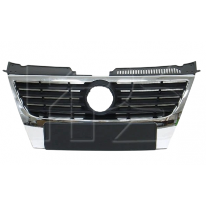 Решітка радіатора (хром, з отворами під парктроніки)  Volkswagen Passat B6 / Фольксваген Пассат Б6 2005-2010 7407999 FPS (Тайвань)