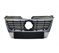 Решітка радіатора (хром / чорний, без отворів для парктроніка)  Volkswagen Passat B6 / Фольксваген Пассат Б6 2005-2010 30853110 AND (Україна)