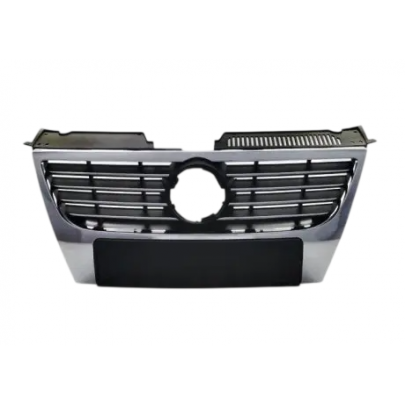 Решітка радіатора (хром / чорний, без отворів для парктроніка)  Volkswagen Passat B6 / Фольксваген Пассат Б6 2005-2010 30853110 AND (Україна)