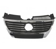 Решітка радіатора (хром / чорний, з отворами під парктроніки)  Volkswagen Passat B6 / Фольксваген Пассат Б6 2005-2010 3L853007 AND (Україна)