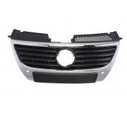 Решітка радіатора (хром / чорний, з отворами під парктроніки)  Volkswagen Passat B6 / Фольксваген Пассат Б6 2005-2010 6502-07-95409911P BLIC (Польща)