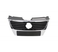 Решітка радіатора (хром / чорний, без отворів для парктроніка)  Volkswagen Passat B6 / Фольксваген Пассат Б6 2005-2010 6502-07-9540991P BLIC (Польща)