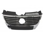 Решітка радіатора (хром / чорний, з отворами під парктроніки)  Volkswagen Passat B6 / Фольксваген Пассат Б6 2005-2010 6502-07-9540992P BLIC (Польща)