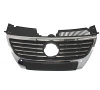 Решітка радіатора (хром / чорний, з отворами під парктроніки)  Volkswagen Passat B6 / Фольксваген Пассат Б6 2005-2010 6502-07-9540992P BLIC (Польща)