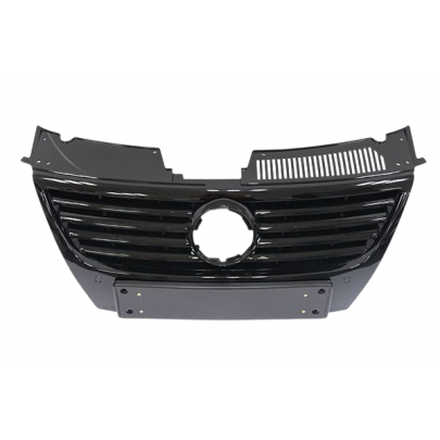 Решітка радіатора (хром / чорний, без отворів для парктроніка)  Volkswagen Passat B6 / Фольксваген Пассат Б6 2005-2010 88531773302 DPA (США)