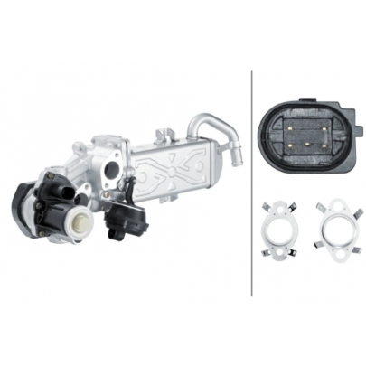 Клапан EGR рециркуляции отработанных газов (с радиатором) Volkswagen Passat B6 / Фольксваген Пассат Б6 1.6TDI 2005-2010 6NU358167-001 HELLA (Германия)