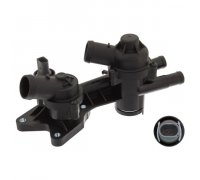 Термостат (87 °C, с корпусом, двигатель: BLF) Volkswagen Passat B6 / Фольксваген Пассат Б6 1.6FSI 2005-2010 45081 FEBI (Германия)