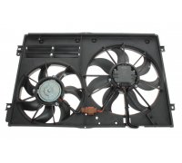 Вентилятор радиатора (с корпусом) Volkswagen Passat B6 / Фольксваген Пассат Б6 2005-2010 47387 NRF (Нидерланды)