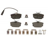Тормозные колодки задние (c датчиком, 87x53x17) Volkswagen Tiguan / Фольксваген Тигуан 2007-2016 0986494619 BOSCH (Германия)