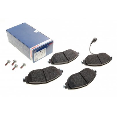 Тормозные колодки передние (с датчиком, 175.2x69.6x19.8) Volkswagen Tiguan / Фольксваген Тигуан 2007-2016 0986494704 BOSCH (Германия)