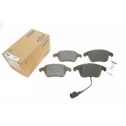 Гальмівні колодки передні (з датчиком, 155x66x20) Volkswagen Tiguan / Фольксваген Тігуан 2007-2016 181923 ICER (Іспанія)