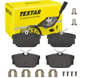 Гальмівні колодки задні (з датчиком, 87x53x17) Volkswagen Tiguan / Фольксваген Тігуан 2007-2016 2322416 TEXTAR (Німеччина)