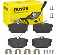 Тормозные колодки задние (c датчиком, 87x53x17) Volkswagen Tiguan / Фольксваген Тигуан 2007-2016 2322416 TEXTAR (Германия)