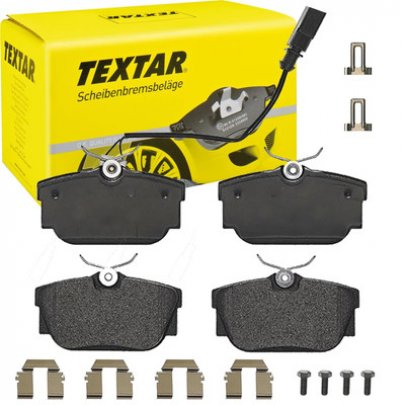 Тормозные колодки задние (c датчиком, 87x53x17) Volkswagen Tiguan / Фольксваген Тигуан 2007-2016 2322416 TEXTAR (Германия)