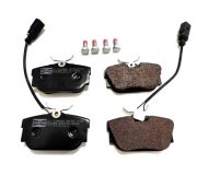 Гальмівні колодки задні (з датчиком, 87x53x17) Volkswagen Tiguan / Фольксваген Тігуан 2007-2016 573049 CHAMPION (США)