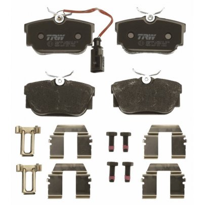 Тормозные колодки задние (c датчиком, 87x53x17) Volkswagen Tiguan / Фольксваген Тигуан 2007-2016 GDB1369 TRW (Германия)