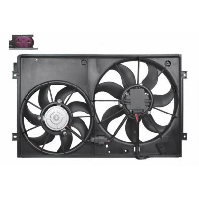 Вентилятор радіатора (з корпусом, D=360/295,без шторки) Volkswagen Tiguan / Фольксваген Тігуан 2007-2016 003-014-0013 ABAKUS (Польща)