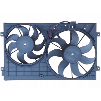 Вентилятор радіатора (з корпусом, D=360/295,без шторки) Volkswagen Tiguan / Фольксваген Тігуан 2007-2016 133123W1 POLCAR (Польща)