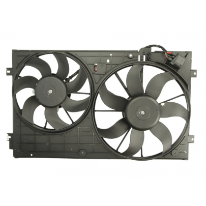 Вентилятор радиатора (с корпусом, D=360/295,без шторки) Volkswagen Tiguan / Фольксваген Тигуан 2007-2016 837-0027 TYC (Тайвань)