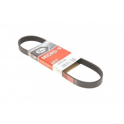 Ремень генератора Volkswagen Golf 5 / Фольксваген Гольф 5 1.4 (бензин) 2003-2009 6PK738 GATES (Бельгия)