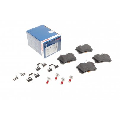 Тормозные колодки задние (без датчика, 87x53x17) Volkswagen Golf 5 / Фольксваген Гольф 5 2003-2009 0986494596 BOSCH (Германия)