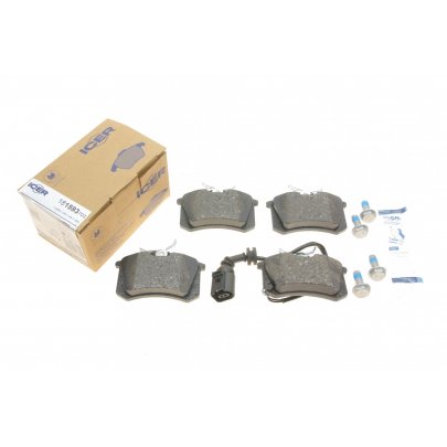 Тормозные колодки задние (c датчиком, 87x53x17) Volkswagen Golf 5 / Фольксваген Гольф 5 2003-2009 181593703 ICER (Испания)