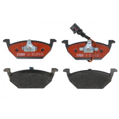 Тормозные колодки передние (с датчиком, 146x54.7x19.8) Volkswagen Golf 5 / Фольксваген Гольф 5 2003-2009 GDB1386DTE TRW (Германия)