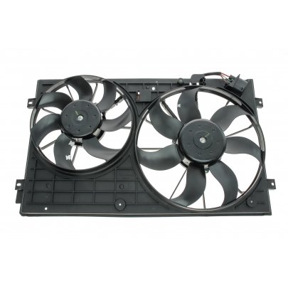 Вентилятор радиатора (с корпусом, D=360/295, без шторки) Volkswagen Golf 5 / Фольксваген Гольф 5 2003-2009 47394 NRF (Нидерланды)