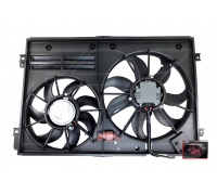 Вентилятор радиатора (с корпусом, D=360/295, с шторкой) Volkswagen Golf 5 / Фольксваген Гольф 5 2003-2009 74W79 FPS (Тайвань)