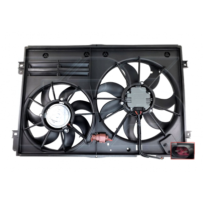 Вентилятор радиатора (с корпусом, D=360/295, с шторкой) Volkswagen Golf 5 / Фольксваген Гольф 5 2003-2009 74W79 FPS (Тайвань)