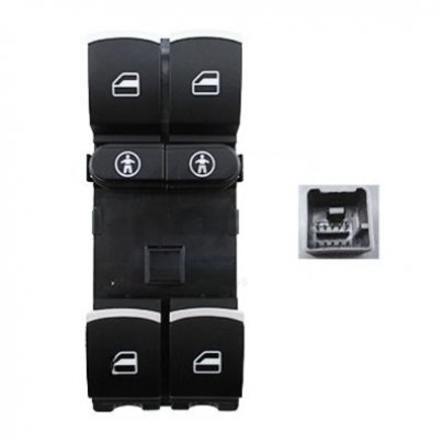 Кнопка стеклоподъемника левая (водительская) Volkswagen Touareg 2 / Фольксваген Туарег 2 2010-2018 26327 MEAT and DORIA (Италия)