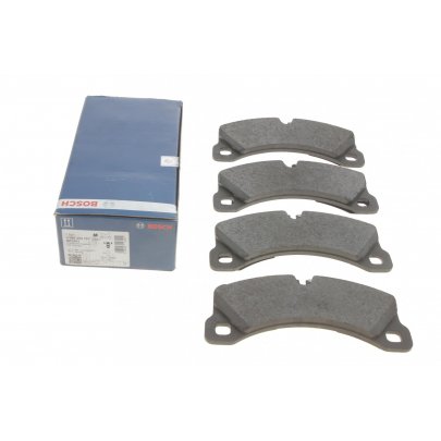 Гальмівні колодки передні (з датчиком, 210x95x16) Volkswagen Touareg 2 / Фольксваген Туарег 2 2010-2018 0986494757 BOSCH (Німеччина)