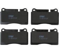Тормозные колодки передние (с датчиком, 132x77.3x16) Volkswagen Touareg 2 / Фольксваген Туарег 2 2010-2018 GDB1670 TRW (Германия)