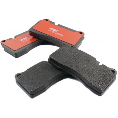 Гальмівні колодки передні (з датчиком, 132x77.3x16) Volkswagen Touareg 2 / Фольксваген Туарег 2 2010-2018 GDB1670DTE TRW (Німеччина)