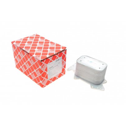 Радіатор масляний / теплообмінник (71x71x114мм, двигун: CASD / CASA / CATA) Volkswagen Touareg 2 / Фольксваген Туарег 2 3.0 V6 TDI 2010-2018 103333 FEBI (Німеччина)