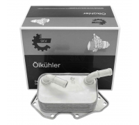 Радиатор масляный / теплообменник (79x141x61мм) Volkswagen Touareg 2 / Фольксваген Туарег 2 3.0 V6 TSI Hybrid 2010-2018 31SKV286 SKV GERMANY (Польша)