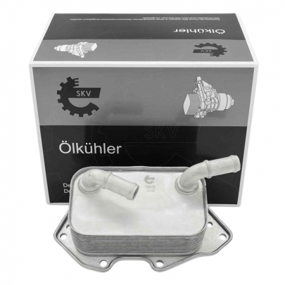 Радиатор масляный / теплообменник (79x141x61мм) Volkswagen Touareg 2 / Фольксваген Туарег 2 3.0 V6 TSI Hybrid 2010-2018 31SKV286 SKV GERMANY (Польша)