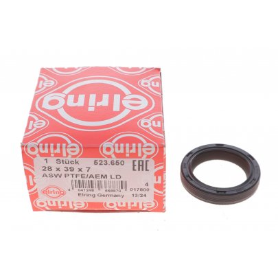 Сальник колінвалу передній (28X39X7) VW Touran II / Фольксваген Туран 2 2015- 523.650 ELRING (Німеччина)